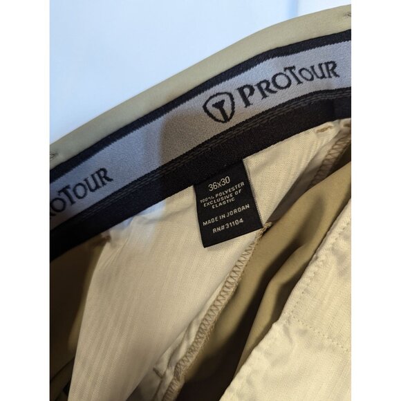 ProTour Mens Golf Pants 36x30 Khaki Slacks READ - Picture 6 of 6